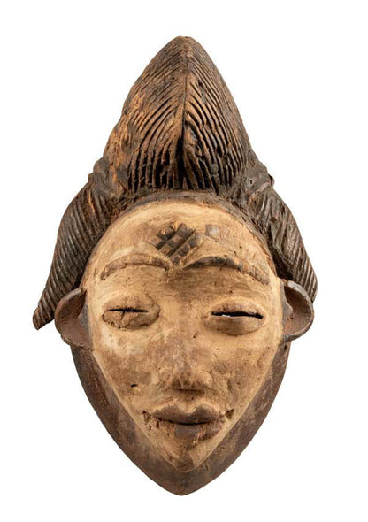 Masque Punu africain en bois – 35 cm