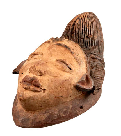 Masque Punu africain en bois – 35 cm