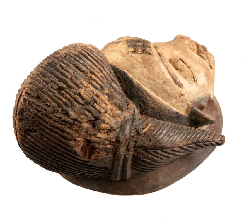 Masque Punu africain en bois – 35 cm