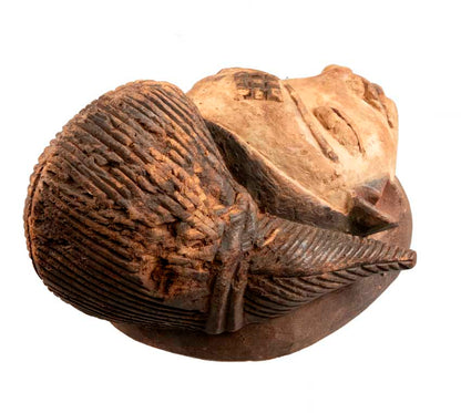 Masque Punu africain en bois – 35 cm
