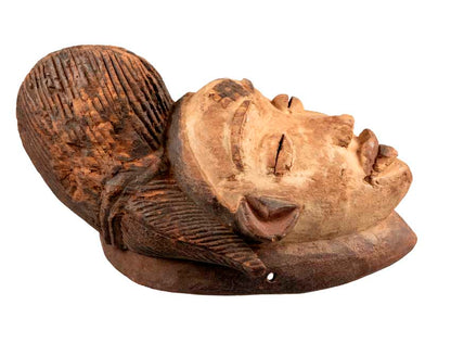 Masque Punu africain en bois – 35 cm
