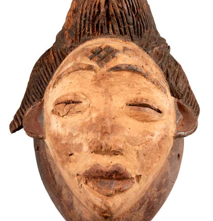 Masque Punu africain en bois – 35 cm