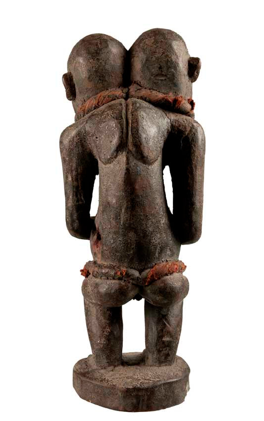 Statuette africaine Singe Bulu Janus – Figure siamoise en bois