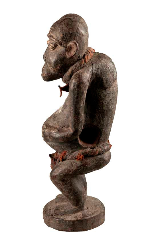 Statuette africaine Singe Bulu Janus – Figure siamoise en bois