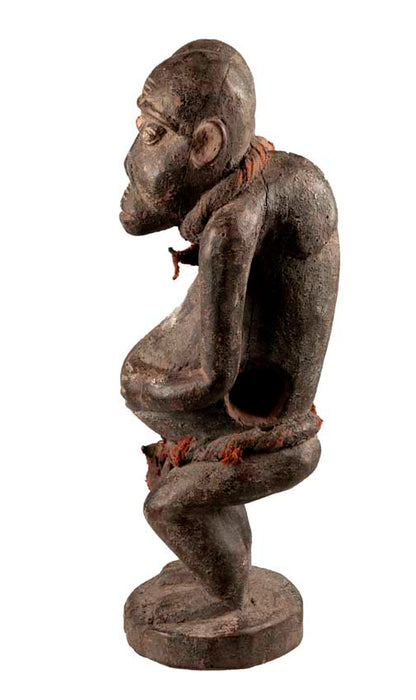 Statuette africaine Singe Bulu Janus – Figure siamoise en bois