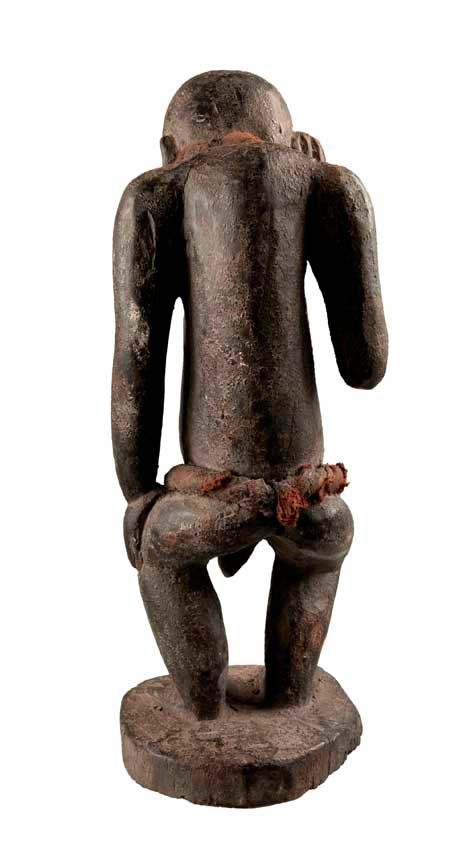 Statuette Bulu africaine en bois – Figure anthropomorphe à cavité ventrale