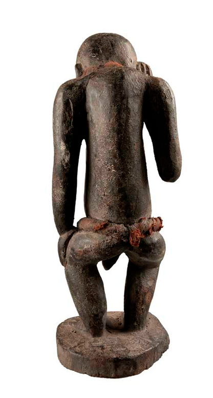 Statuette Bulu africaine en bois – Figure anthropomorphe à cavité ventrale