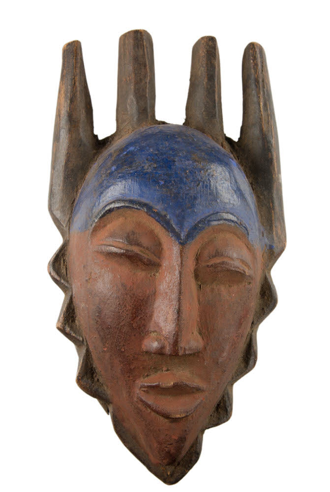 Masque passeport Gouro – Masquette africaine miniature en bois 19 cm