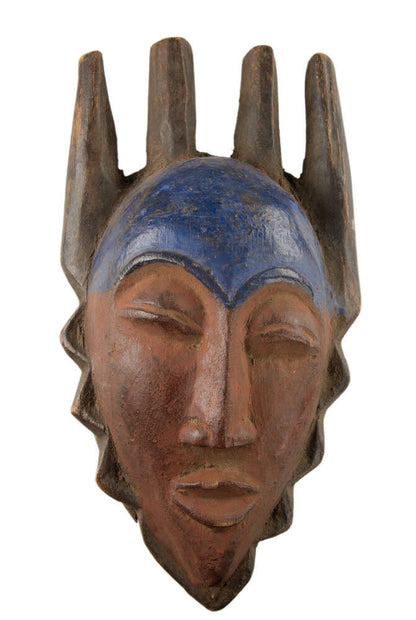 Masque passeport Gouro – Masquette africaine miniature en bois 19 cm