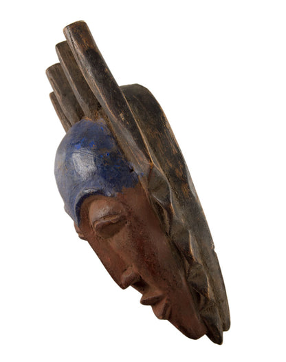 Masque passeport Gouro – Masquette africaine miniature en bois 19 cm