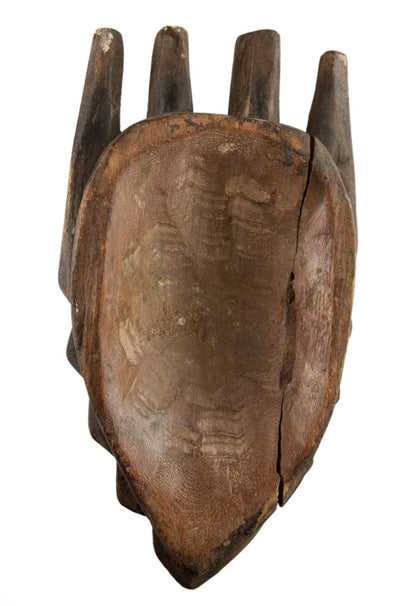 Masque passeport Gouro – Masquette africaine miniature en bois 19 cm