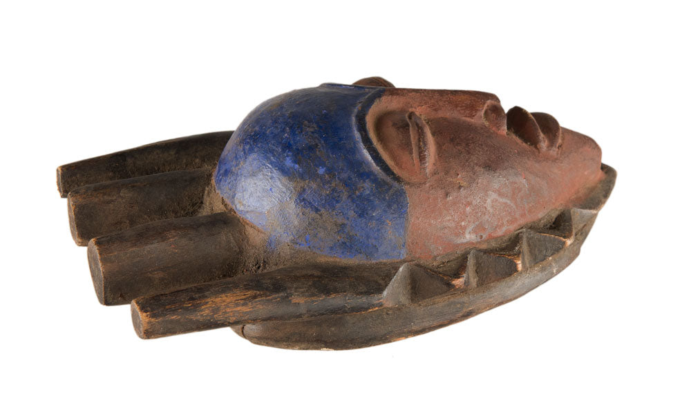 Masque passeport Gouro – Masquette africaine miniature en bois 19 cm