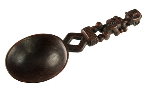 Cuillère africaine anthropomorphe Fang de cérémonie – Art africain du Gabon