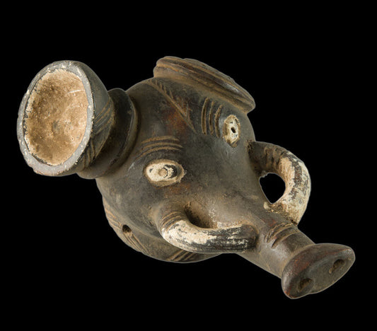 Masque passeport africain éléphant en terre cuite – pièce unique