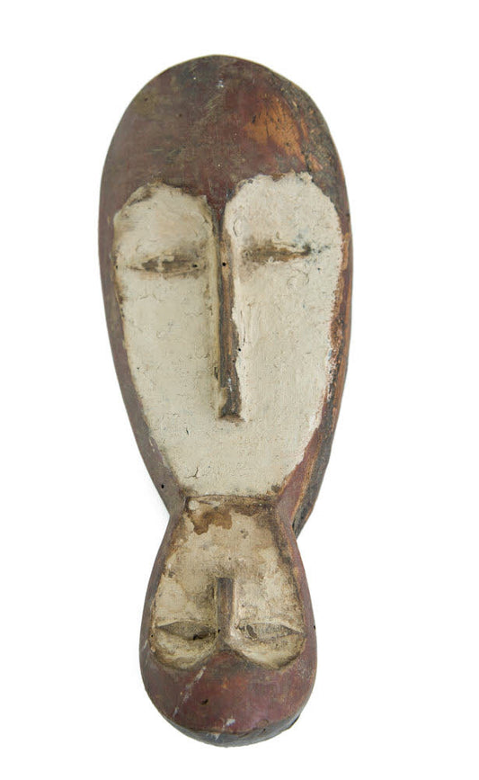Masque passeport Fang Janus – Masquette africaine en bois 17,7 cm