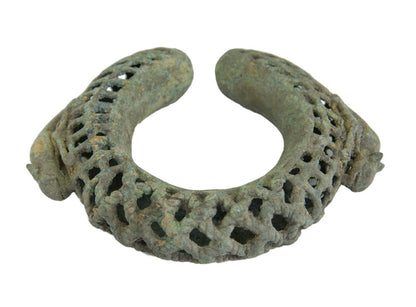Bracelet Dogon zoomorphe en bronze – Ancienne monnaie, Mali