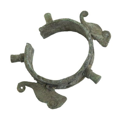 Bracelet africain Dogon – Manille en bronze et monnaie traditionnelle