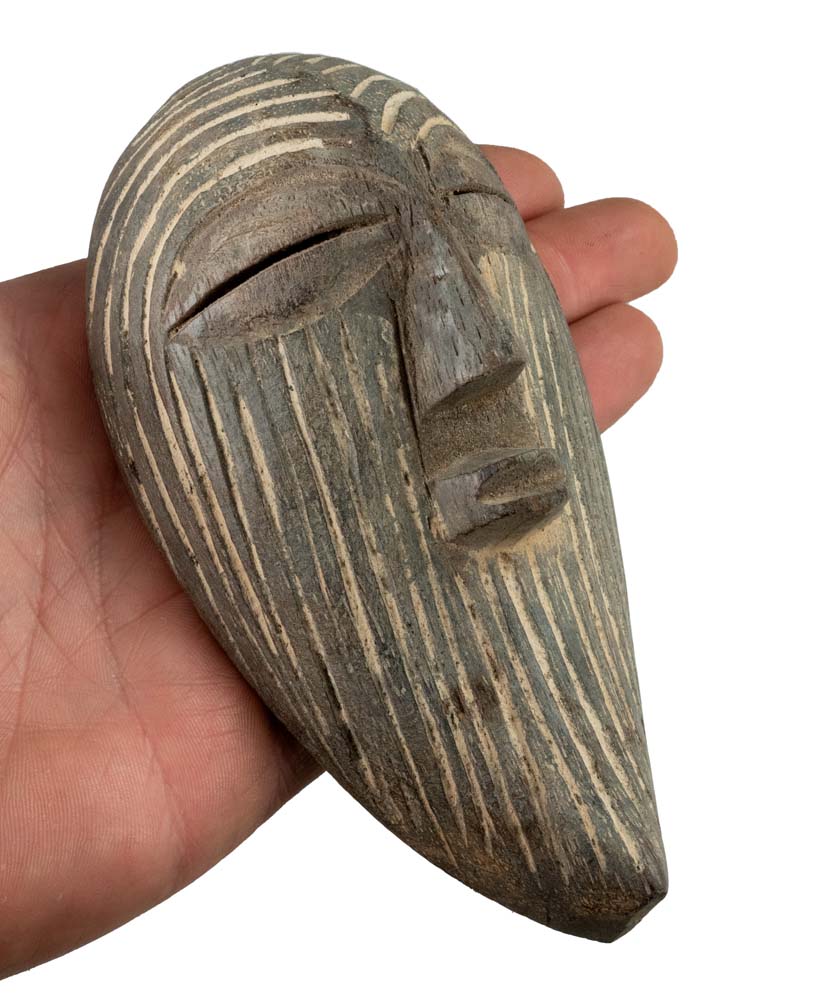 Masque passeport Kifwebe Songye – Masquette africaine 14,5 cm