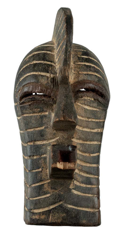 Masque passeport Kifwebe Songye – Masquette africaine miniature en bois 14,5 cm