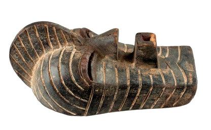 Masque passeport Kifwebe Songye – Masquette africaine miniature en bois 14,5 cm