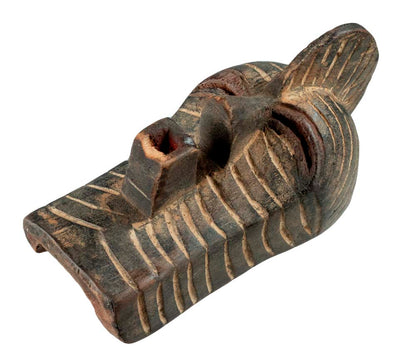 Masque passeport Kifwebe Songye – Masquette africaine miniature en bois 14,5 cm