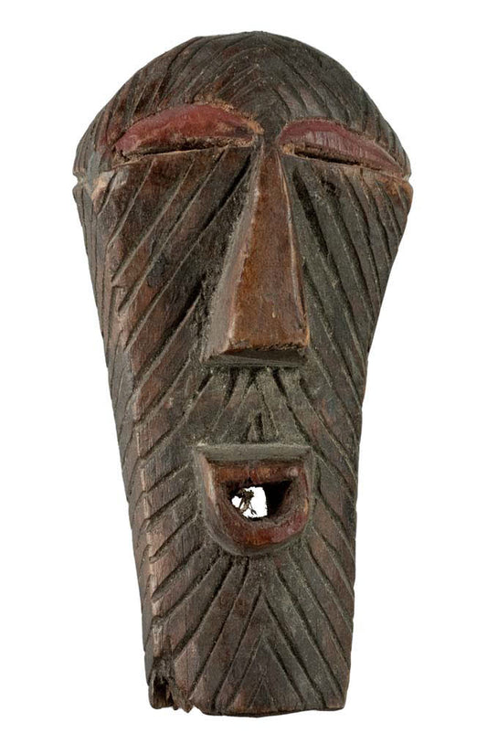 Masque passeport Kifwebe Songye – Masquette africaine miniature en bois 11,5 cm