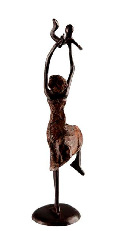 Statuette africaine de maternité en bronze – Burkina Faso
