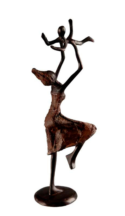 Statuette africaine de maternité en bronze – Burkina Faso