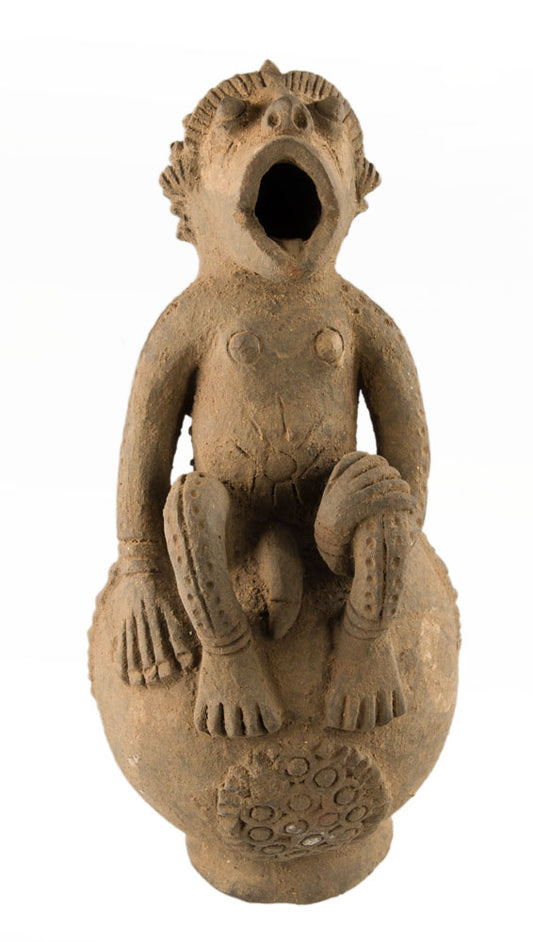 Jarre Mambila anthropomorphe en terre cuite – Cameroun