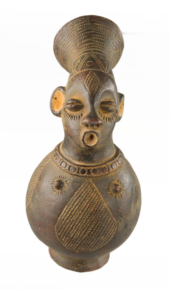 Jarre Mangbetu anthropomorphe en terre cuite – Maternité – République démocratique du Congo