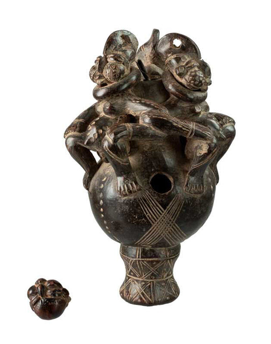 Lampe à huile Tikar en argile – Cameroun
