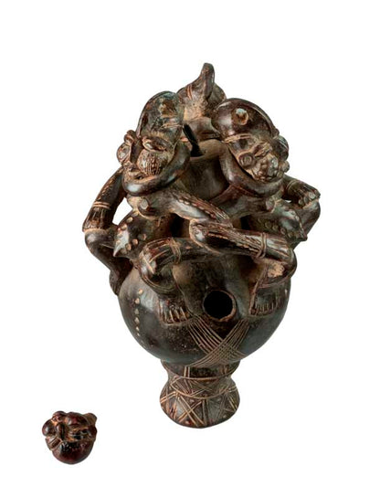 Lampe à huile Tikar en argile – Cameroun