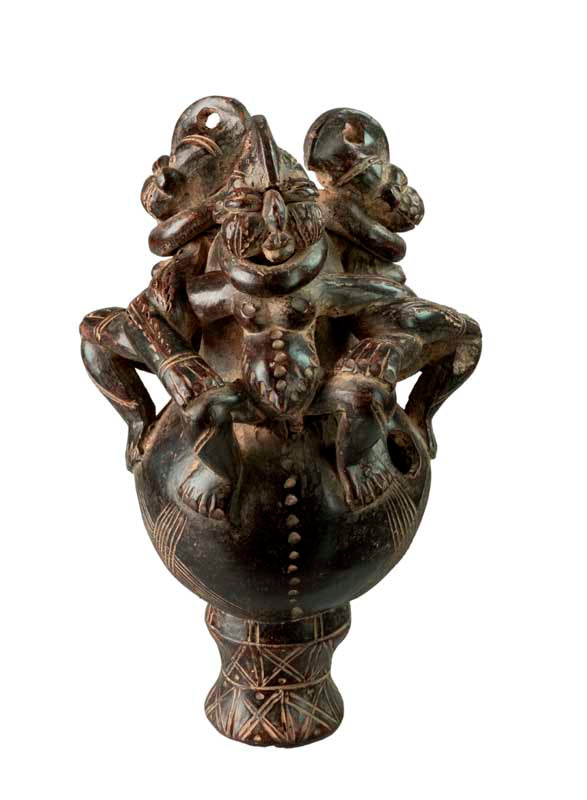 Lampe à huile Tikar en argile – Cameroun