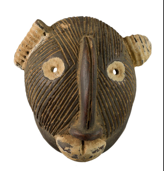 Masquette panthère léopard du royaume d’Ifè en terre cuite – masque passeport miniature