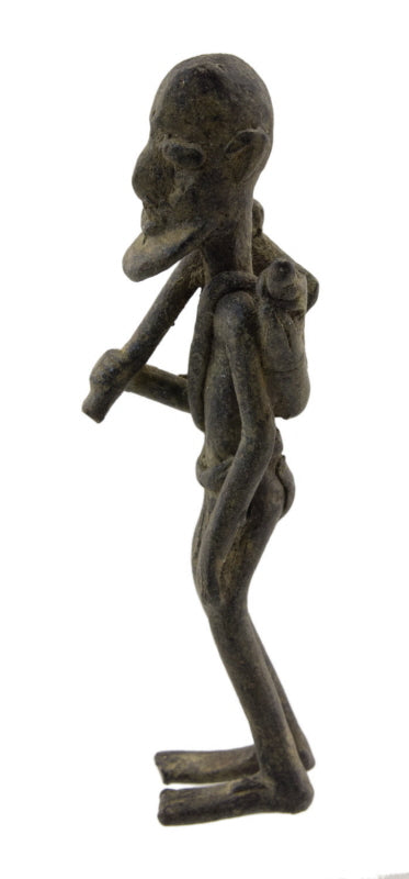 Ancienne statuette africaine chasseur Dogon en bronze – Mali