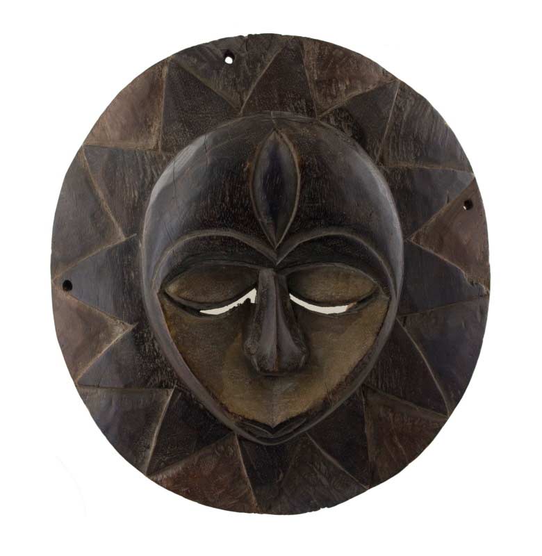 Masque africain Soleil Teke  Eket – Art traditionnel du Nigeria
