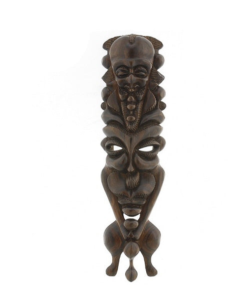 Masque passeport africain en bois de Tamboti – Kenya 27,5 cm
