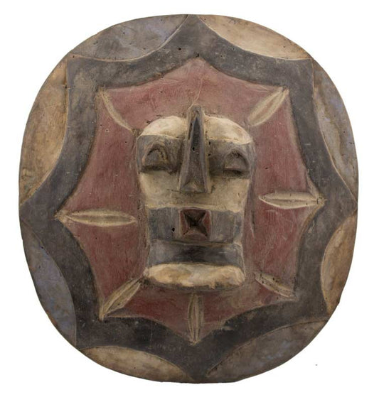 Bouclier africain Songye Kifwebe en bois – Art tribal de RDC