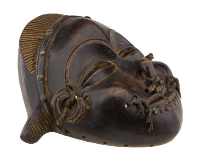 Masque africain Yaouré en terre cuite – Côte d’Ivoire