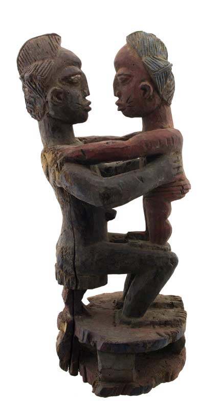 Statue Kuyu Kouyou polychrome – Figure africaine de la maternité