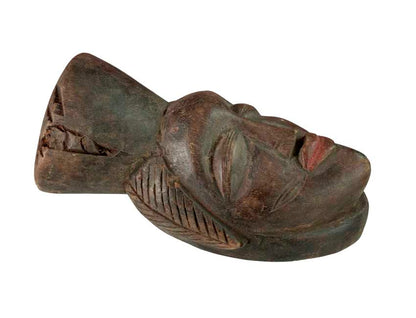 Masque passeport africain – Masquette en bois et pigments 15 cm