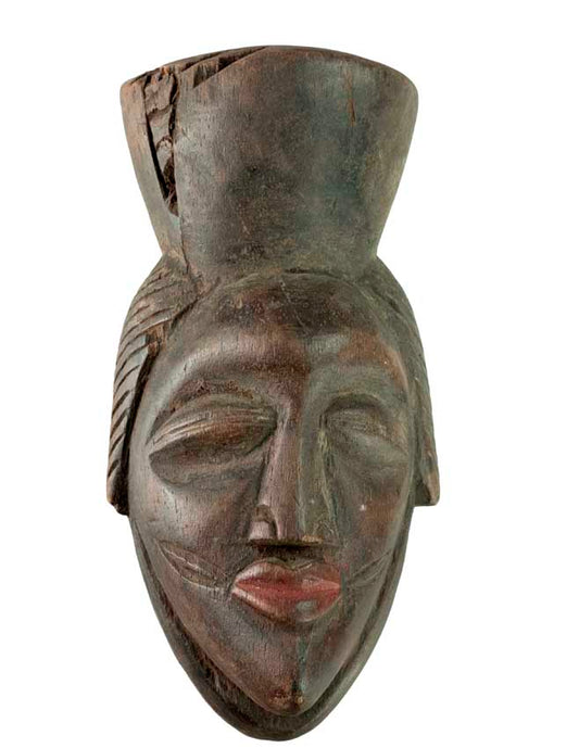 Masque passeport africain – Masquette en bois et pigments 15 cm