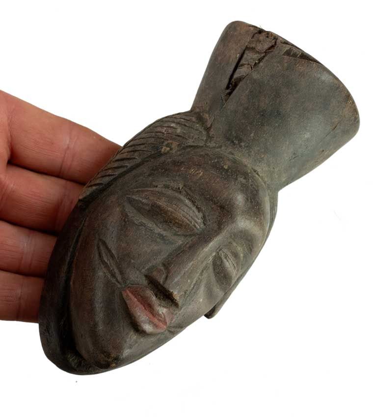 Masque passeport africain – Masquette en bois et pigments 15 cm