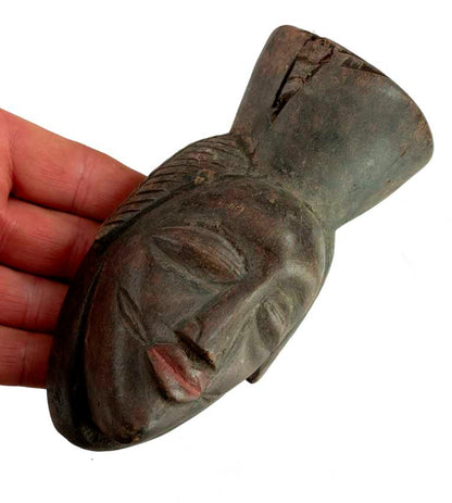 Masque passeport africain – Masquette en bois et pigments 15 cm