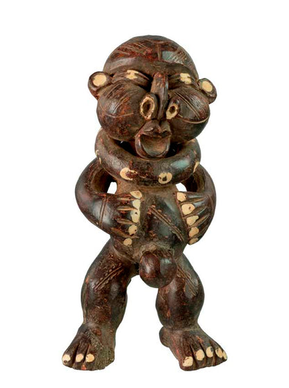 Statuette Tikar en terre cuite – Symbole de fécondité du Cameroun
