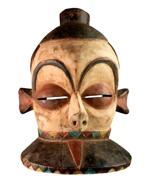 Masque africain Pende Giphogo – Casque Kipoko en bois