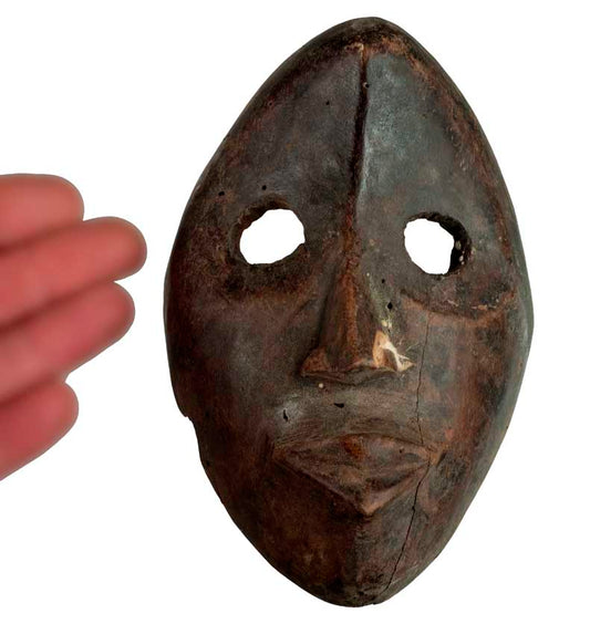 Masque passeport Dan – Masque miniature africain en bois 16 cm