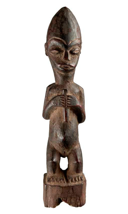 Statuette Baoulé africaine – Sculpture traditionnelle en bois 22,5 cm
