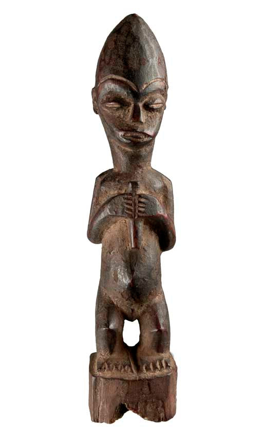Statuette Baoulé africaine – Sculpture traditionnelle en bois 22,5 cm