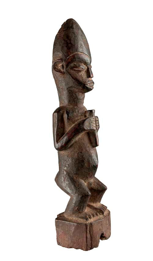 Statuette Baoulé africaine – Sculpture traditionnelle en bois 22,5 cm
